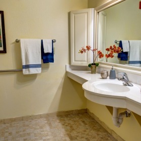 Spacious bathrooms with everything you need handicap ready bathroom
